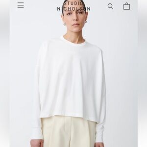 Studio Nicholson Loop Long Sleeve T-Shirt white